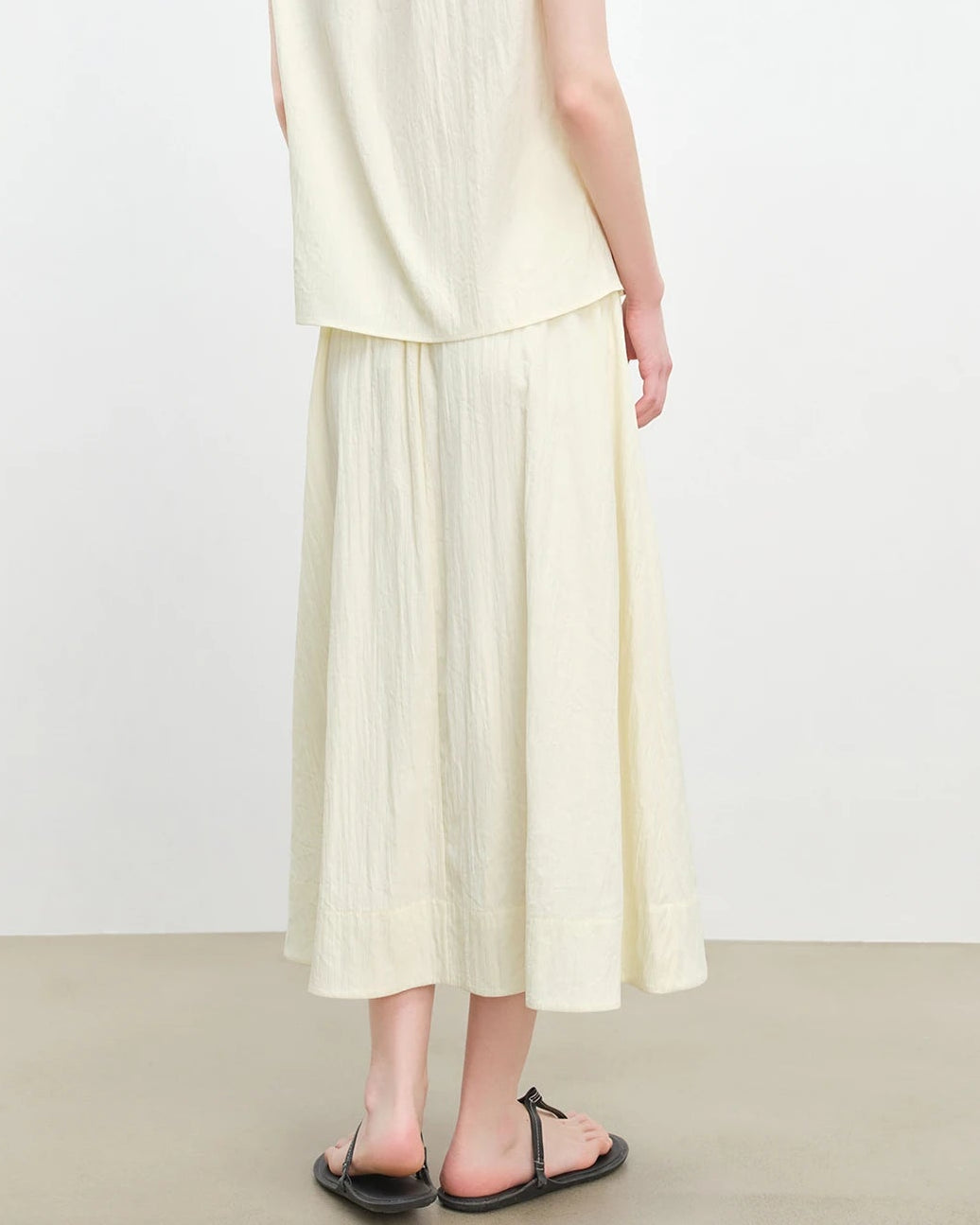 Stretch High-Waisted A-Line Maxi Skirt