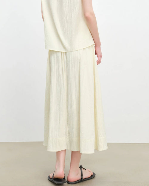 Stretch High-Waisted A-Line Maxi Skirt