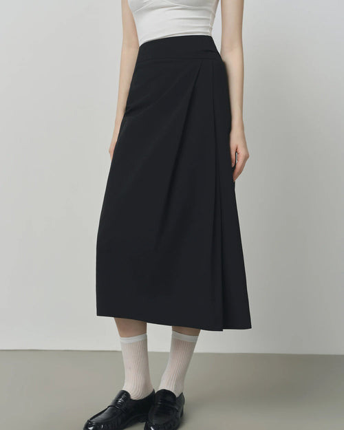 Irregular Hem High-Waisted A-Line Skirt