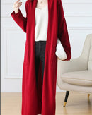 Open Front 100% Merino Wool Long Cardigan