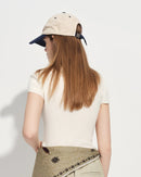 Semi-High Neck Short-Sleeve Knit Sweater