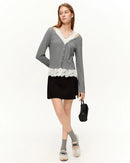 Women's Lace V-Neck Knit Long Sleeve Top