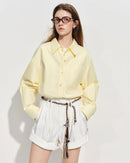 Loose-Fit Cotton Stand-Collar Shirt