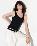 Camisole featuring a built-in bra for convenient support. This sleeveless lounge top offers a simple, sleek silhouette perfect for layering under cardigans or wearing as cozy sleepwear.
