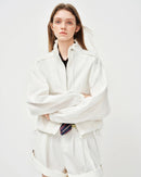 Stand-Collar Single-Breasted Short Jacket