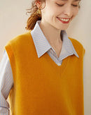 100% Cashmere V-Neck Pullover Vest