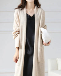 Open Front 100% Merino Wool Long Cardigan