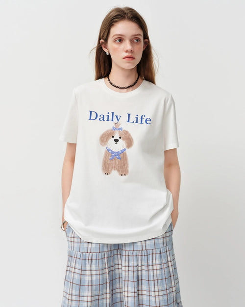 Puppy Print Crew-Neck T-Shirt