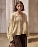 Loose-Fit Linen Crew-Neck Shirt