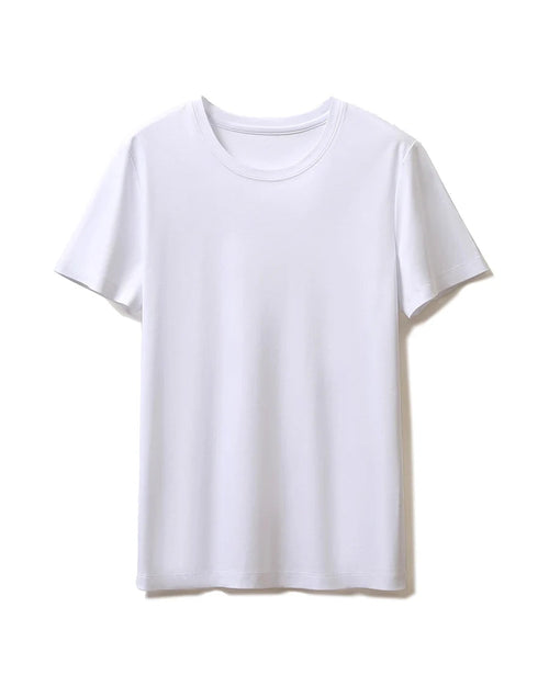 Silk-Cotton-Modal O-Neck Short Sleeve Tee
