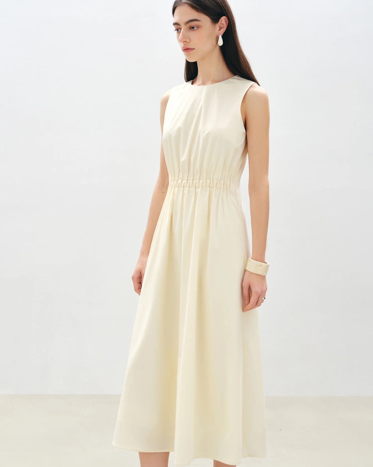 Sleeveless Pleated A-Line Dress