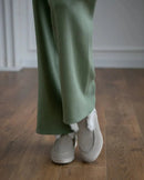 Half Turtleneck Sweater & Wide Leg Pants Knitted Set