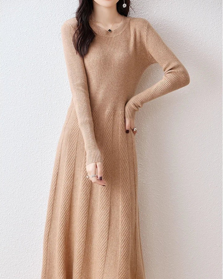 Merino Wool Knitted Sweater Dress
