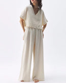 Loose-Fit V-Neck Cotton Gauze T-Shirt