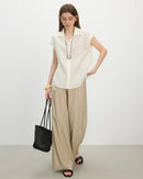 Collared Knit Short-Sleeved Shirt