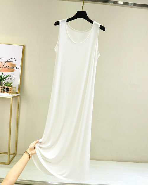 Modal Sleeveless Mid-Calf Sleep Dress