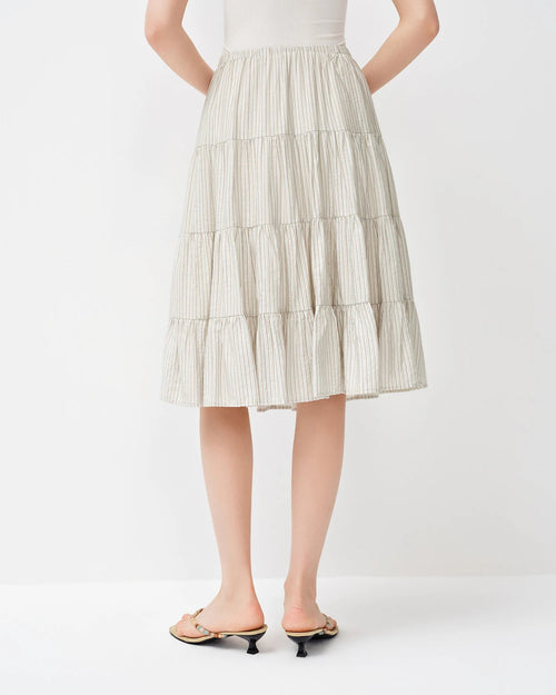 Women's Casual Striped Midi Skirt