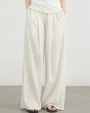 High-Waist Pleated Wide-Leg Trousers