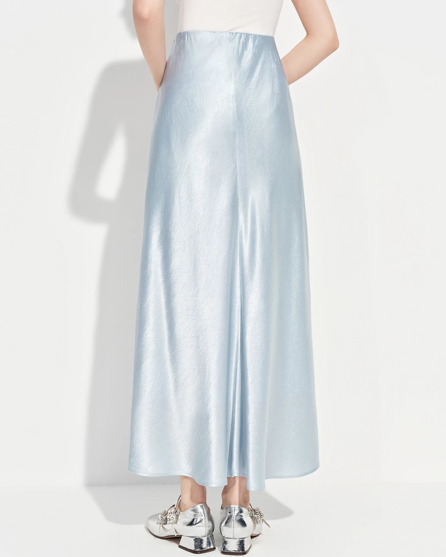 Elastic-Waist Flared Skirt