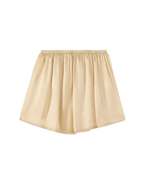 Mulberry Silk Satin Elastic-Waist Shorts
