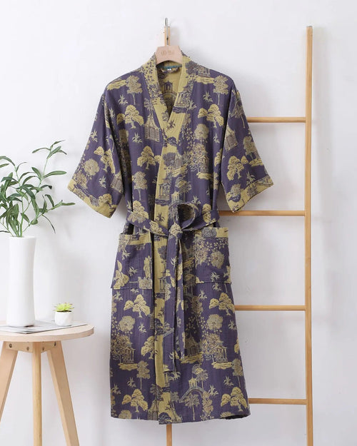 Cotton Double Gauze Japanese Kimono Robe