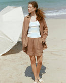 Loose-Fit Linen-Blend Button-Down Shirt