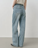 Retro Raw-Denim High-Waisted Jeans