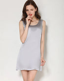 Mulberry Silk Round Neck Sleeveless Mini Dress