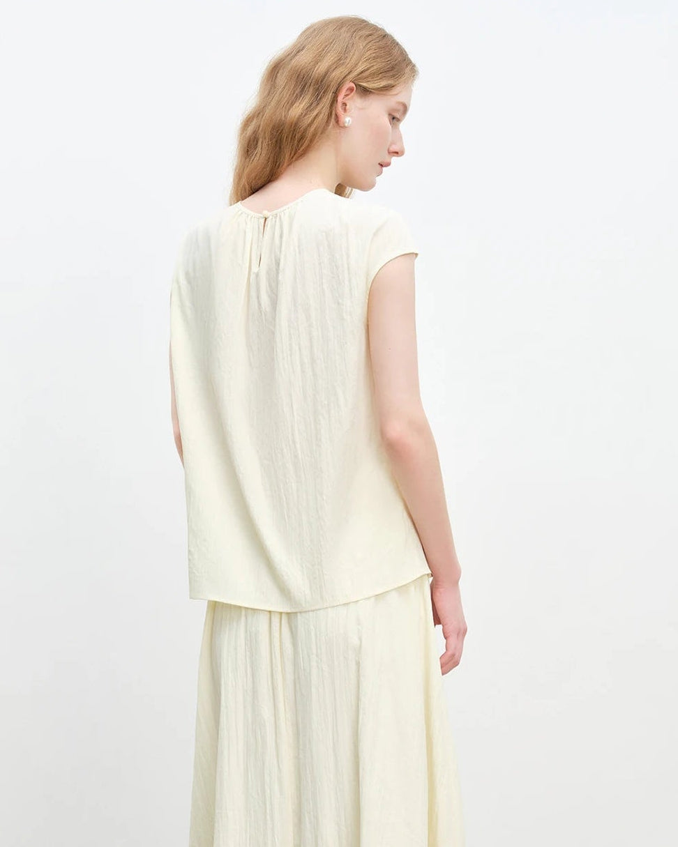Round Neck Loose Sleeveless Top
