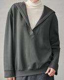 Hooded Loose Pullover Sweatshirt