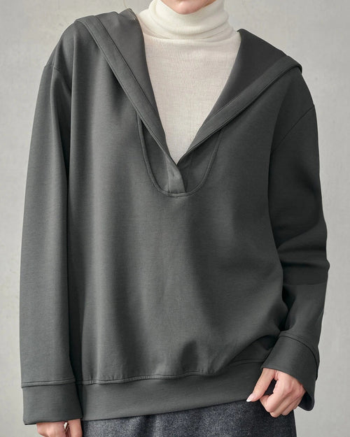 Hooded Loose Pullover Sweatshirt