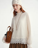 Flare Sleeve Turtleneck Stretch Top