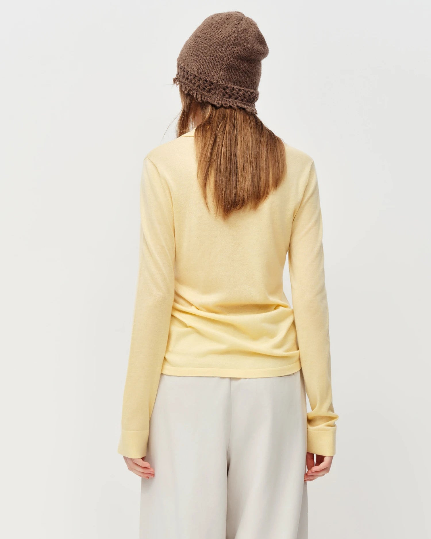 Polo Collar Knit Pullover Top