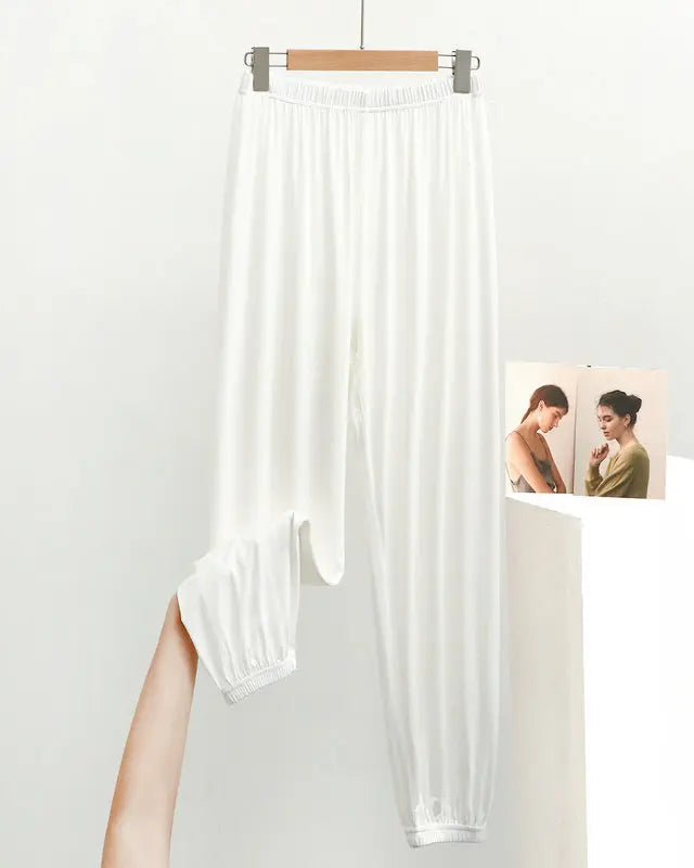Modal Elastic Waist Full-Length Lounge Pants