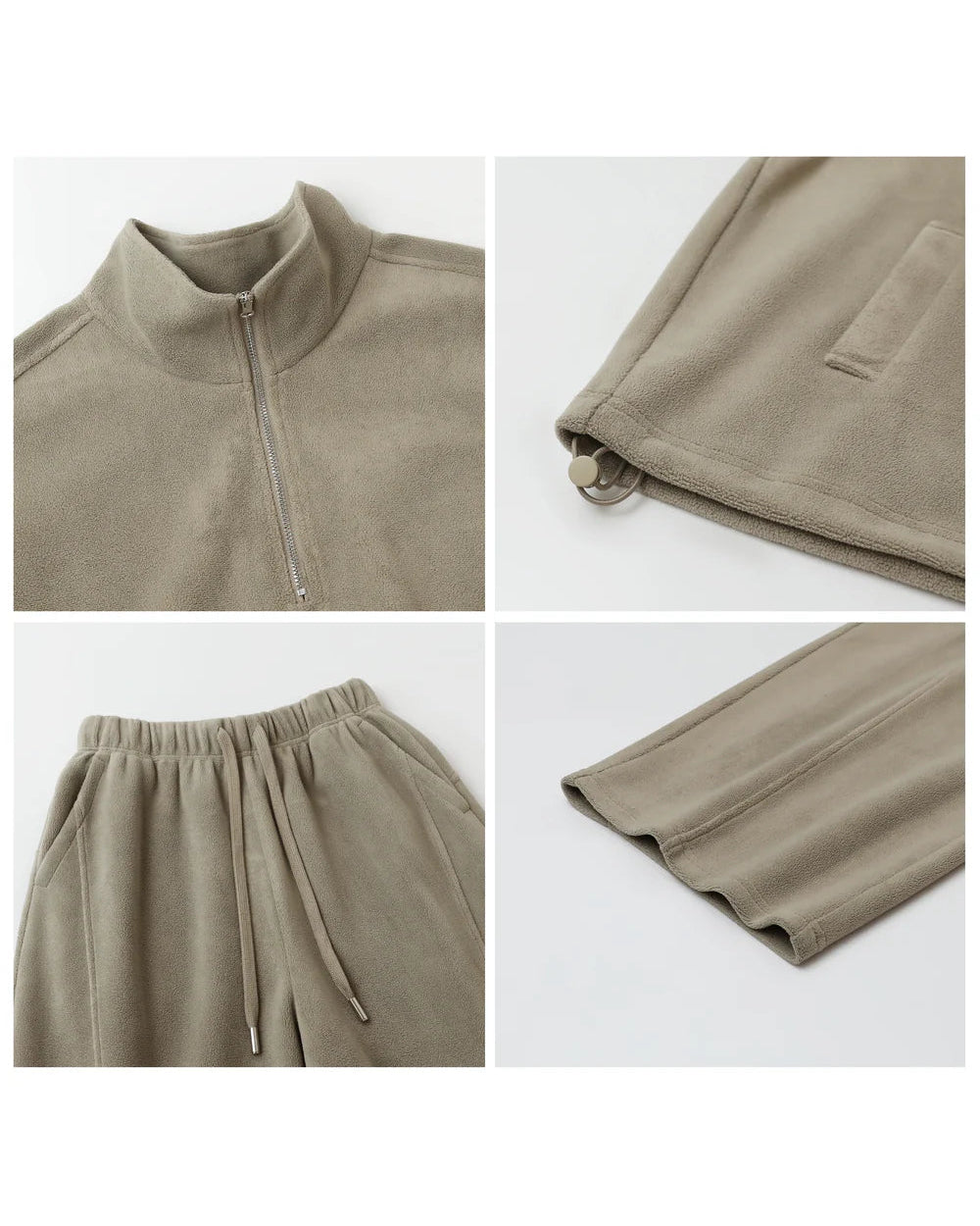 Granular Velvet Stand-Collar Two-Piece Set