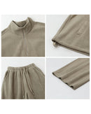 Granular Velvet Stand-Collar Two-Piece Set
