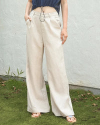 High-Waisted Wide-Leg Straight Pants