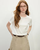 Shop our soft cotton-blend crewneck tee for women.