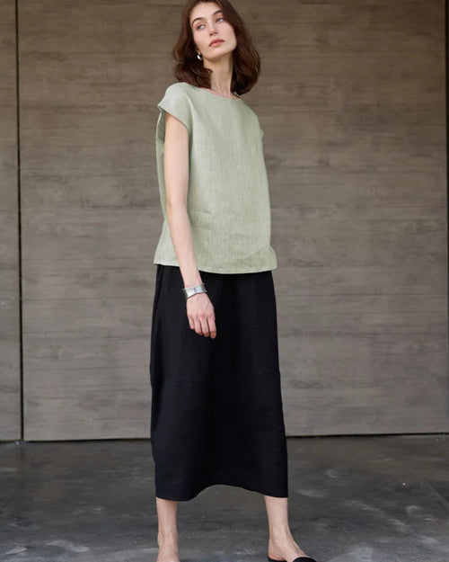 Linen Short Sleeve O-Neck Shirts