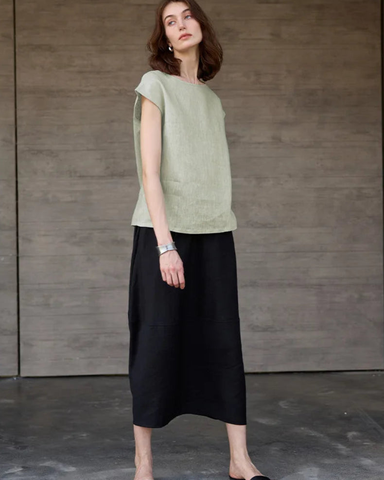 Linen Short Sleeve O-Neck Shirts