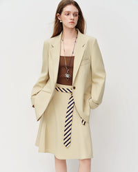 Loose-Fitting Single-Breasted Lapel Suit Jacket