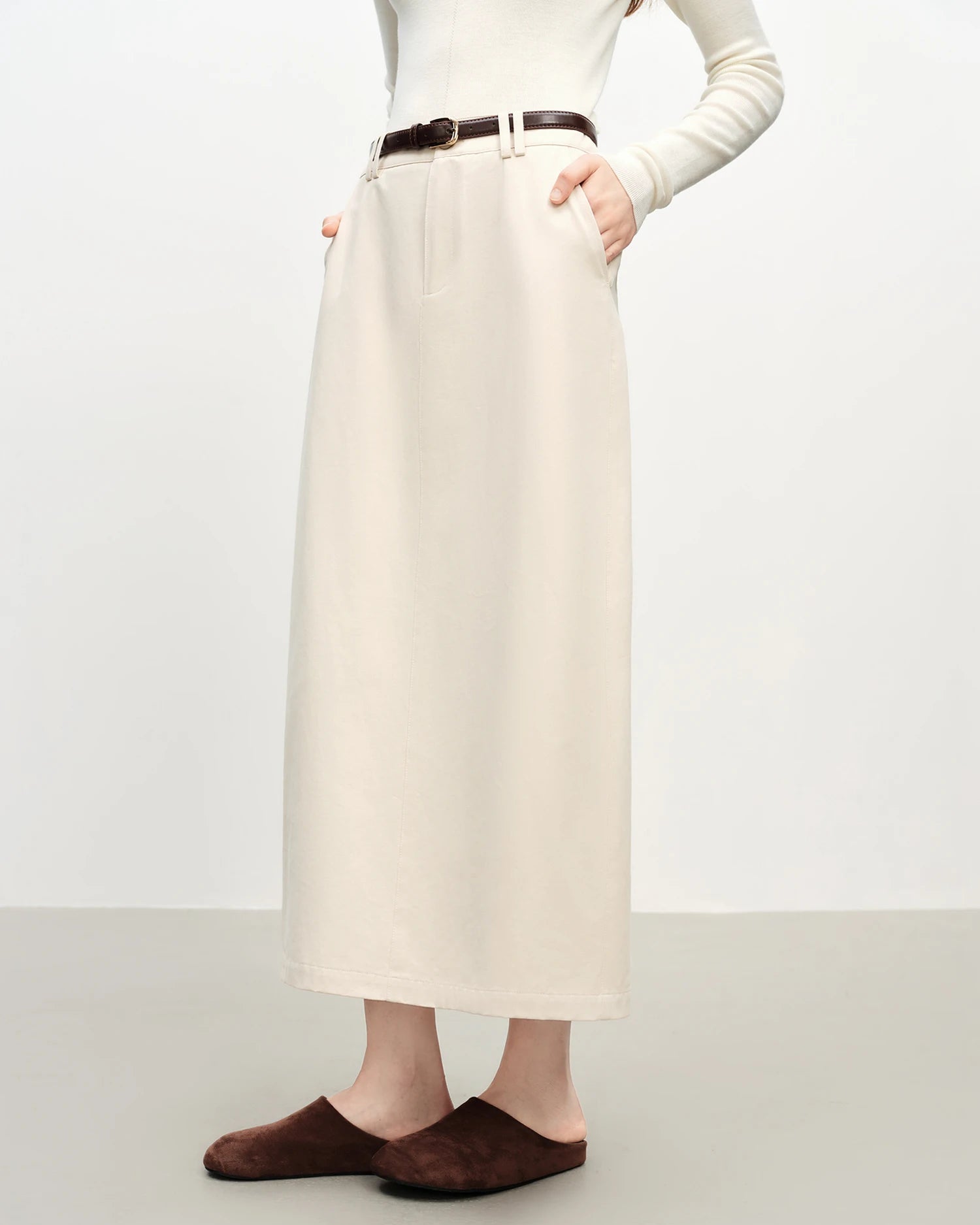 Long Cotton Straight Skirt
