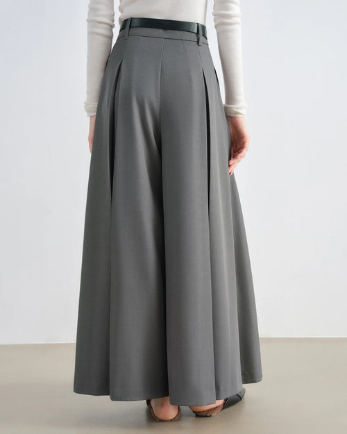 High-Waisted Pleated Wide-Leg Pants