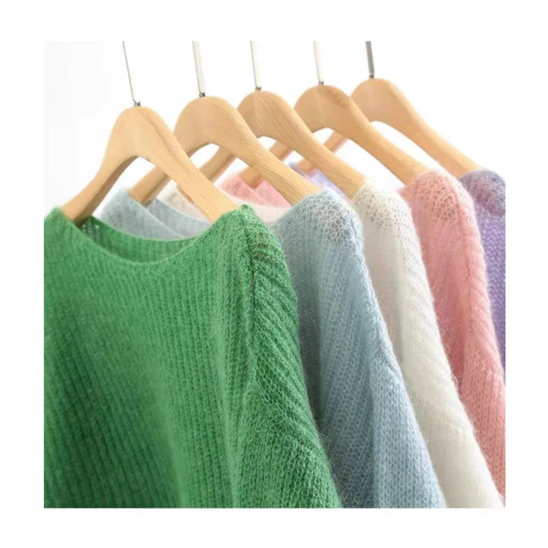 Boat-Neck Drop-Shoulder Knit Pullover