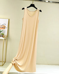 Modal Sleeveless Mid-Calf Sleep Dress