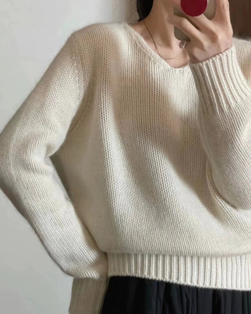 V-neck Pure Cashmere Sweater