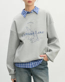 Premium loose-fit crewneck cotton sweatshirt crafted for effortless all-day comfort, offering a breathable blend and a subtle letter print for a clean, stylish aesthetic.