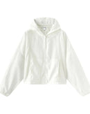 Floral Texture Oversized Hooded Sun Jacket