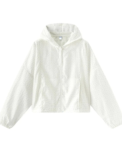 Floral Texture Oversized Hooded Sun Jacket