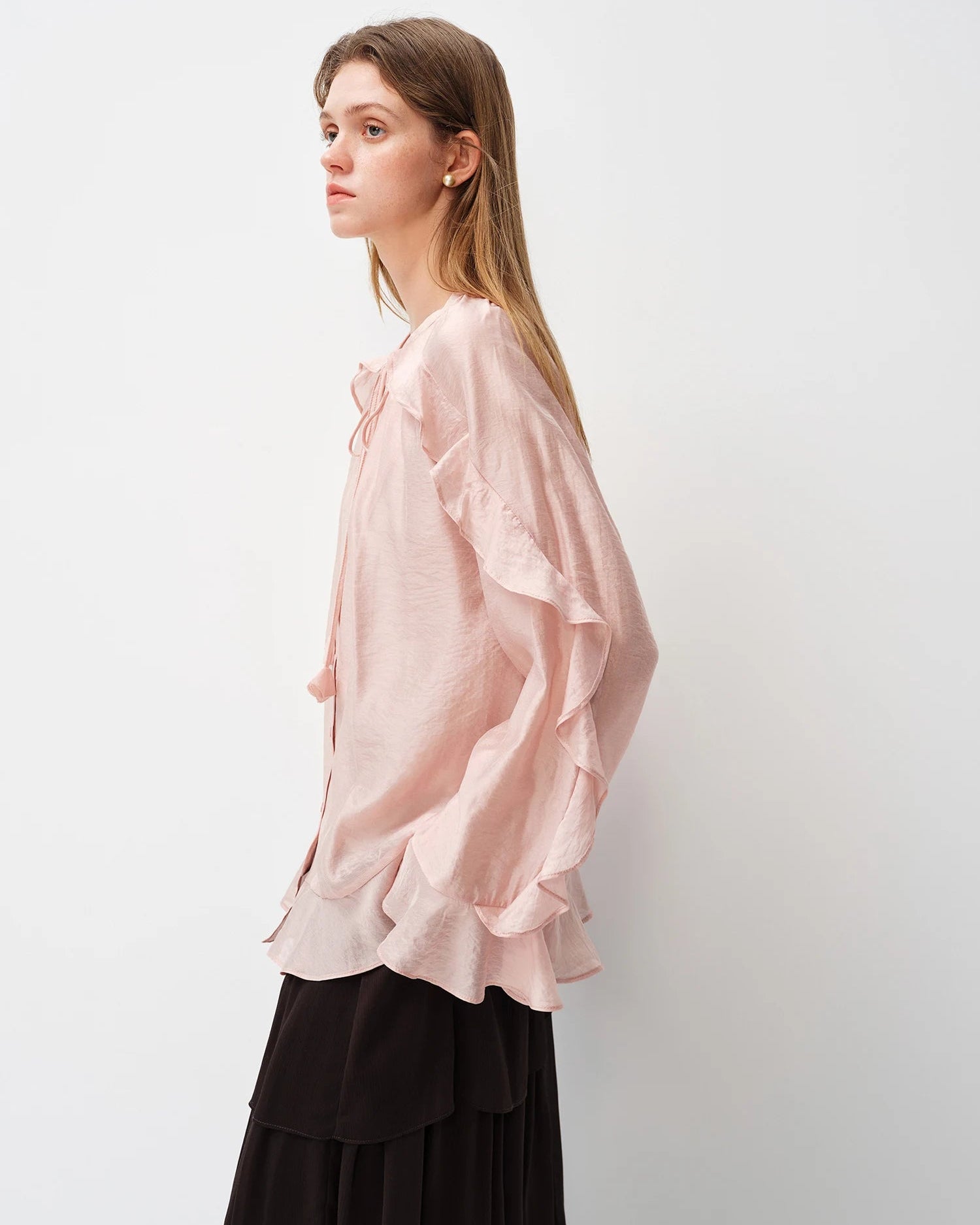 Floral Flowy Blouse With Silk-Blend Camisole